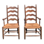 Paire de fauteuils paills