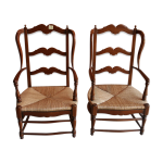 Paire fauteuils paills