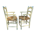 Paire de fauteuils paillés provence Paire de fauteuils paillés provence