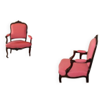 Paire de fauteuils en palissandre style louis xv