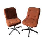 Paire de fauteuils pivotants 1970