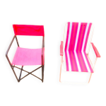 Paire de fauteuil pliant en aluminium et de fauteuil du metteur - en - scne en fer