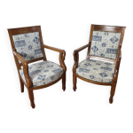 Paire de fauteuils restauration du xixme en merisier
