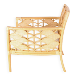 Paire de fauteuils en rotin  motifs d'ventails