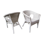 Paire de fauteuils en rotin vintage