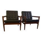 Paire de fauteuils de salon en teck borge jensen sonner pour bernstorffsminde mobelfabrik