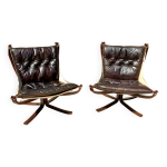 Paire de fauteuils scandinaves, falcon de sigurd ressel annes 1970, dits
