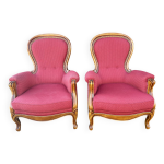 Paire de fauteuils style louis philippe, vintage, annes 60