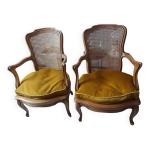 Paire de fauteuils style louis xv