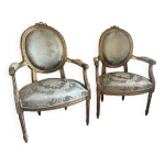 Paire de fauteuil style louis xv