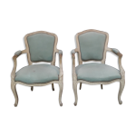 Paire de fauteuils style louis xv