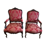 Paire de fauteuils de style louis xv, xixe sicle