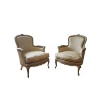 Paire de fauteuils style louis xv, xixme s.