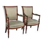 Paire de fauteuils de style louis xvi fin xixme
