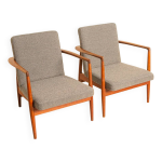 Paire de fauteuils en teck par cb hansen pour sl mbler 60's
