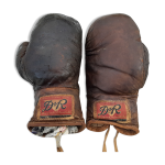 Paire de gants de boxe cuir annes 40