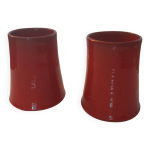 Paire de gobelets en cramique maille rouge signs cloutier