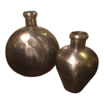 Paire de gourdes  eau du radjasthan en mtal poli