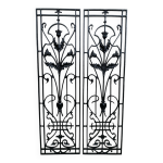Paire de grilles anciennes en fonte poque art nouveau