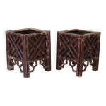 Paire de jardinières bambou, style vivai del sud Paire de jardinières bambou, style vivai del sud