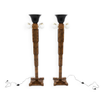 Paire de lampadaires art dco, pologne, vers 1940.