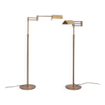 Paire de lampadaires de bibliothèque à bras pivotant en laiton, années 1980, allemagne Paire de lampadaires de bibliothèque à bras pivotant en laiton, années 1980, allemagne
