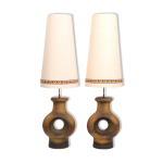 Paire de lampadaires en cramique danoise des annes 1960