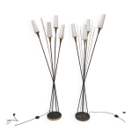 Paire de lampadaires vintage lunel 1950