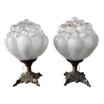Paire de lampes ancienne globes bubble