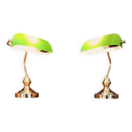 Paire de lampes de banquier / notaire