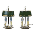 Paire de lampes � bouillotte � en laiton, style empire, d�but xxe