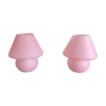 Paire de lampes champignon en verre