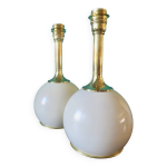 Paire de lampes de chevet en laiton et métal laqué écru, danemark 1960 Paire de lampes de chevet en laiton et métal laqué écru, danemark 1960