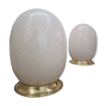 Paire de lampes eggs verre de murano 1970s