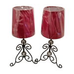 Paire de lampes en fer forge