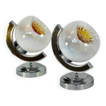 Paire de lampes � poser grands globes murano ann�es 70