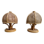 Paire de lampes italiennes en rotin Paire de lampes italiennes en rotin