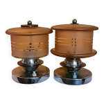 Paire de lampes lampions assorties