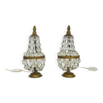 Paire de lampes montgolfi�res � pampilles style louis xvi directoire. 50