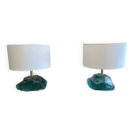 Paire de lampes murano cailloux