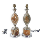 Paire de lampes oeuf vintage 1970