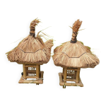 Paire de lampes paillote Paire de lampes paillote