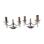 Paire de lampes de table anciennes  pampilles
