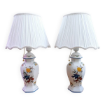 Paire de lampes de table en porcelaine vritable revol france