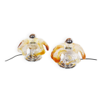 Paire de lampes de table en verre de murano, par la murrina, italie, ann�es 1970