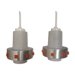 Paire de lampe en verre et aluminium 1970 space age