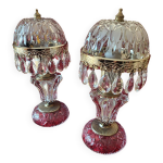 Paire lampes en verre michelotti