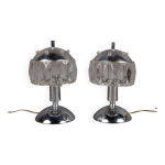 Paire de lampes vintage mtal et pampilles