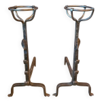 Paire de landiers, chenets � godets xix�me