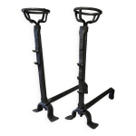 Paire de landiers xviiie en fer forgé, chenets porte buches Paire de landiers xviiie en fer forgé, chenets porte buches
